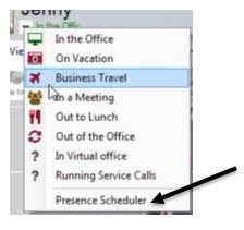presence scheduler option
