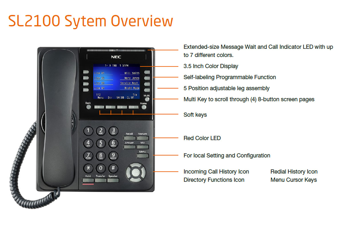 univerge sv2100 on premise phone overview