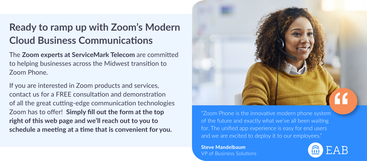 zoom phone cloud business communications request free consultation call to action